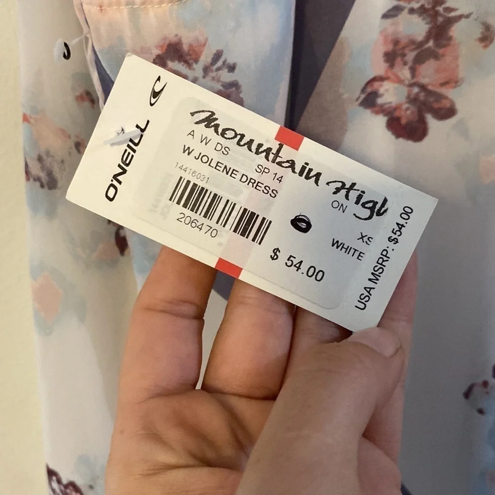 NWT, O’Neill, Bohemian Floral Dress, Pink & Lavender, Sheer w/ lining - Picture 10 of 10